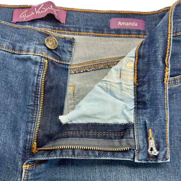 Gloria Vanderbilt Amanda High Rise Ankle Jeans 12 Short Floral Embroidered - Picture 7 of 12